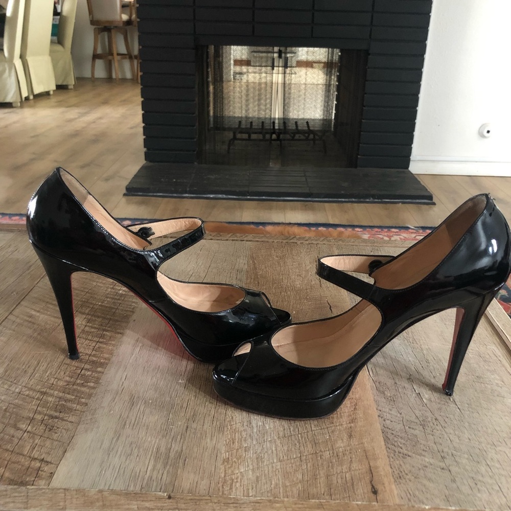 Authentic Christian Louboutin Mary Jane Peep Toe.